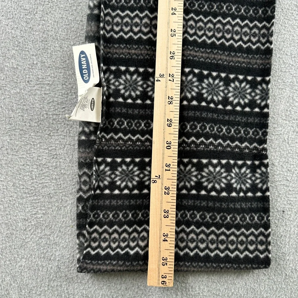 Old Navy Scarf Unisex One Size Black Fair Isle Fleece Winter Warm 978800-11-1